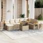 Preview: ARDEBO.de - 8-tlg. Garten-Sofagarnitur mit Kissen Beige Poly Rattan