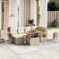 Preview: ARDEBO.de - 7-tlg. Garten-Sofagarnitur mit Kissen Beige Poly Rattan