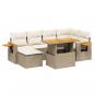 Preview: 7-tlg. Garten-Sofagarnitur mit Kissen Beige Poly Rattan