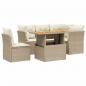 Preview: 5-tlg. Garten-Sofagarnitur mit Kissen Beige Poly Rattan