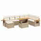 Preview: 9-tlg. Garten-Sofagarnitur mit Kissen Beige Poly Rattan