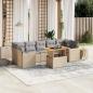 Preview: ARDEBO.de - 8-tlg. Garten-Sofagarnitur mit Kissen Beige Poly Rattan
