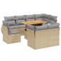 Preview: 9-tlg. Garten-Sofagarnitur mit Kissen Beige Poly Rattan