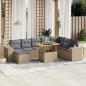 Preview: ARDEBO.de - 9-tlg. Garten-Sofagarnitur mit Kissen Beige Poly Rattan