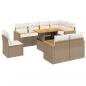 Preview: 9-tlg. Garten-Sofagarnitur mit Kissen Beige Poly Rattan