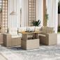 Preview: ARDEBO.de - 6-tlg. Garten-Sofagarnitur mit Kissen Beige Poly Rattan