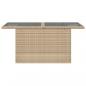 Preview: Gartentisch mit Glasplatte Beige 100x55x73 cm Poly Rattan