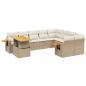 Preview: 10-tlg. Garten-Sofagarnitur mit Kissen Beige Poly Rattan