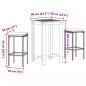 Preview: 3-tlg. Gartenbar-Set Braun Massivholz Akazie und Poly Rattan