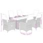 Preview: 7-tlg. Garten-Essgruppe mit Kissen Grau Poly Rattan