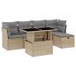 Preview: 6-tlg. Garten-Sofagarnitur mit Kissen Beige Poly Rattan