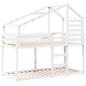 Preview: Etagenbett mit Dach Weiß 90x190 cm Massivholz Kiefer