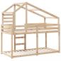 Preview: Etagenbett mit Dach 75x190 cm Massivholz Kiefer