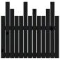 Preview: Wand-Kopfteil Schwarz 82,5x3x80 cm Massivholz Kiefer