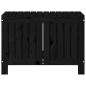 Preview: Gartentruhe Schwarz 76x42,5x54 cm Massivholz Kiefer