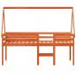 Preview: Hochbett mit Dach Wachsbraun 90x200 cm Massivholz Kiefer