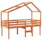 Preview: Hochbett mit Dach Wachsbraun 75x190 cm Massivholz Kiefer