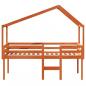 Preview: Hochbett mit Dach Wachsbraun 75x190 cm Massivholz Kiefer