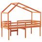Preview: Hochbett mit Dach Wachsbraun 75x190 cm Massivholz Kiefer