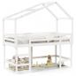 Preview: ARDEBO.de - Hochbett mit Leiter und Dach Weiß 90x190 cm Massivholz Kiefer