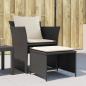 Preview: ARDEBO.de - Gartenstuhl mit Fußhocker Schwarz Poly Rattan
