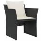 Preview: Gartenstuhl mit Fußhocker Schwarz Poly Rattan