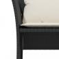 Preview: Gartenstuhl mit Fußhocker Schwarz Poly Rattan