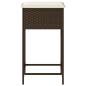 Preview: Garten-Barhocker mit Kissen 2 Stk. Braun Poly Rattan