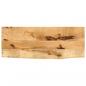 Preview: ARDEBO.de - Tischplatte 90x20x2,5 cm Baumkante Massivholz Raues Mangoholz