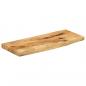 Preview: Tischplatte 90x20x2,5 cm Baumkante Massivholz Raues Mangoholz