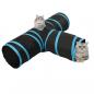Preview: Katzentunnel 3-Wege Schwarz und Blau 90 cm Polyester