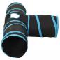 Preview: Katzentunnel 3-Wege Schwarz und Blau 90 cm Polyester