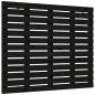 Preview: Wand-Kopfteil Schwarz 141x3x91,5 cm Massivholz Kiefer