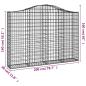 Preview: Gabione mit Hochbogen 200x30x140/160 cm Verzinktes Eisen