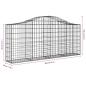 Preview: Gabione mit Hochbogen 200x30x80/100 cm Verzinktes Eisen