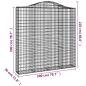 Preview: Gabione mit Hochbogen 200x30x200/220 cm Verzinktes Eisen