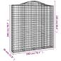 Preview: Gabione mit Hochbogen 200x30x200/220 cm Verzinktes Eisen