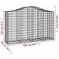 Preview: Gabione mit Hochbogen 200x50x120/140 cm Verzinktes Eisen