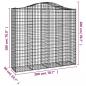 Preview: Gabione mit Hochbogen 200x50x180/200 cm Verzinktes Eisen
