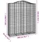 Preview: Gabione mit Hochbogen 200x50x220/240 cm Verzinktes Eisen