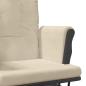 Preview: Schaukelsessel mit Hocker Gleitend Cremeweiß Stoff