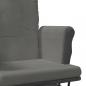 Preview: Schaukelsessel mit Hocker Gleitend Dunkelgrau Stoff