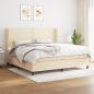 Preview: ARDEBO.de - Boxspringbett mit Matratze Creme 200x200 cm Stoff