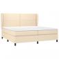 Preview: Boxspringbett mit Matratze Creme 200x200 cm Stoff