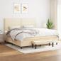 Preview: ARDEBO.de - Boxspringbett mit Matratze Creme 200x200 cm Stoff