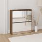 Preview: ARDEBO.de - Schuhschrank mit Spiegel 2 Fächer Braun Eichen-Optik 63x17x67cm