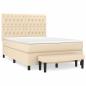 Preview: Boxspringbett mit Matratze Creme 140x190 cm Stoff