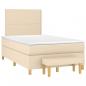 Preview: Boxspringbett mit Matratze Creme 120x200 cm Stoff