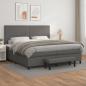 Preview: ARDEBO.de - Boxspringbett mit Matratze Grau 200x200 cm Kunstleder