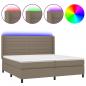 Preview: Boxspringbett mit Matratze & LED Taupe 200x200 cm Stoff